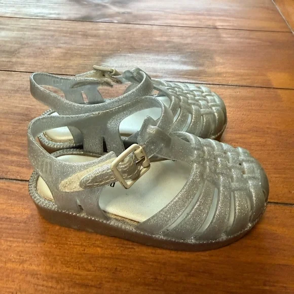 Mini Melissa Jelly Sandals – Size 7 Toddler – Silver Sparkle – Good Condition - Picture 2 of 3